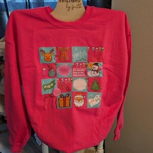 Gildan Pink Holiday Sweatshirt